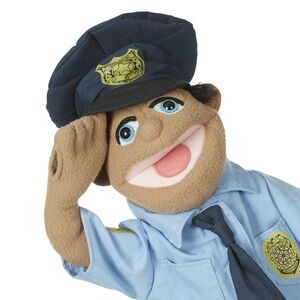 Melissa & Doug Puppet - Police Officer
with Blue Uniform for pretend play